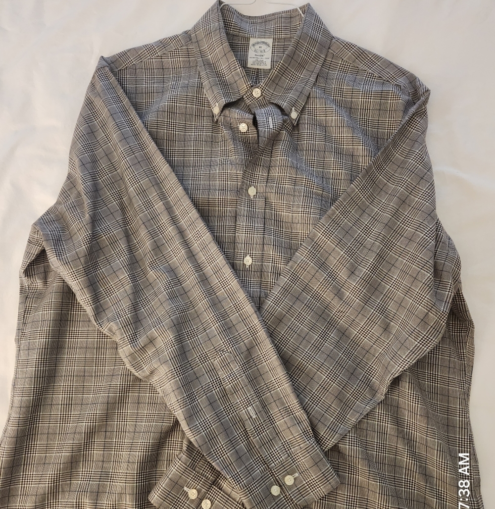 Brooks Brothers Regent Plaid Button-Down in Brown and Cream